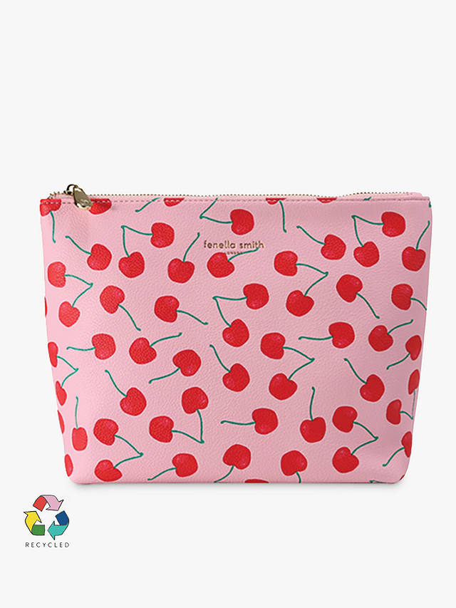 Fenella Smith Cherry Print Recycled Washbag, Pink 1