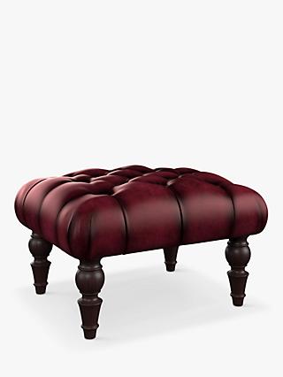Aughton Range, Tetrad Aughton Leather Footstool, Hand Antique Burgundy