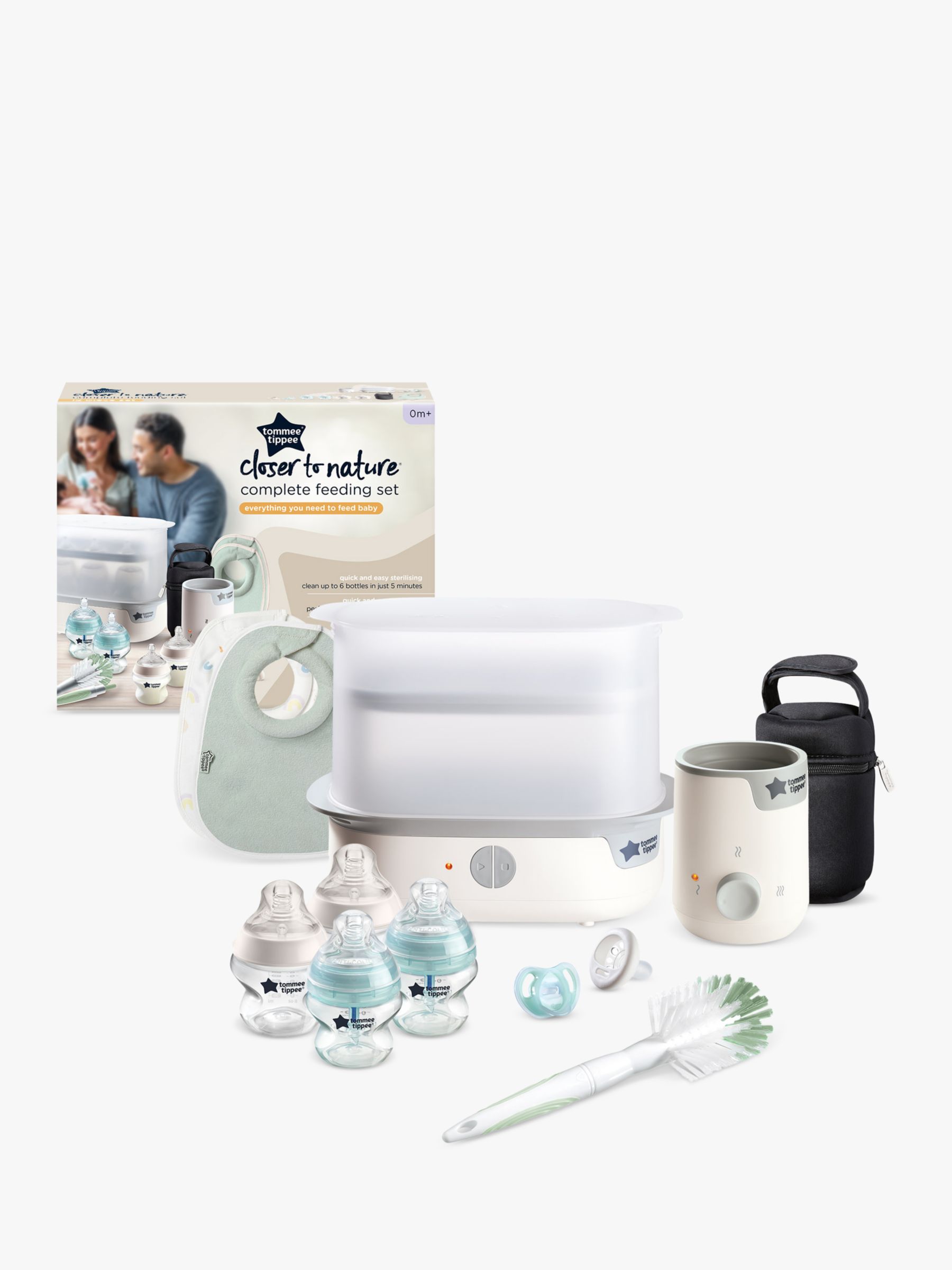 Tommee Tippee Closer to Nature Electric Steam Steriliser with Insulated  Bottle Bag, Newborn Baby Bottles and