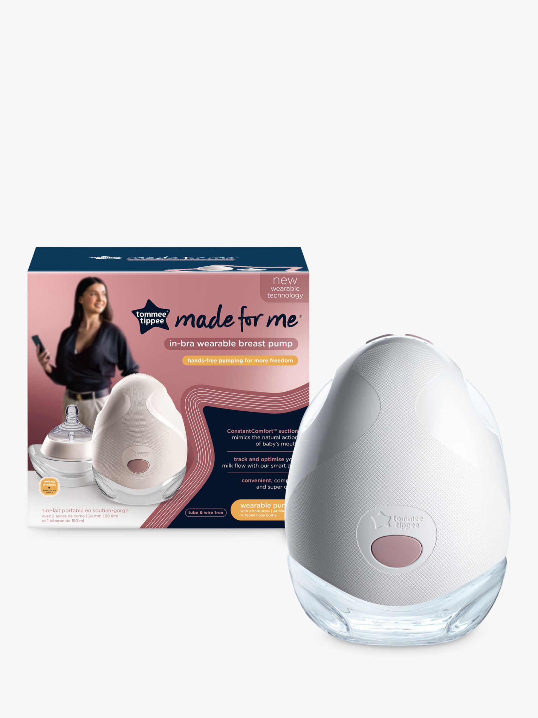  Tommee Tippee Made for Me Double Electric Wearable Breast Pump,  Hands-Free, in-Bra Breastfeeding Pump, Portable, Quiet, 1 Massage and 8  Express Modes, 4 Hour Battery Life : Baby