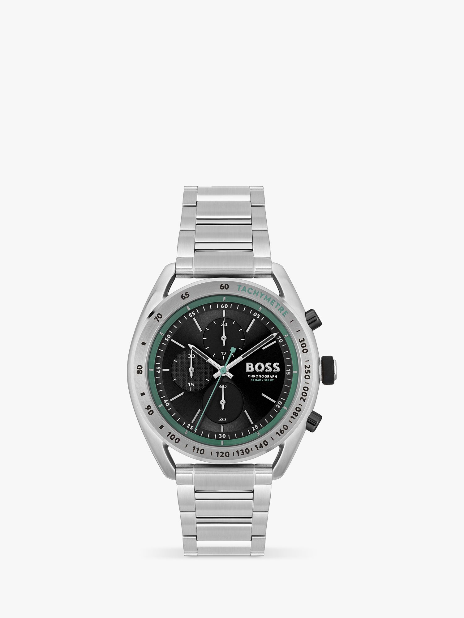 BOSS Men's Centre Court Chronograph Bracelet Strap Watch, Silver/Black  1514023