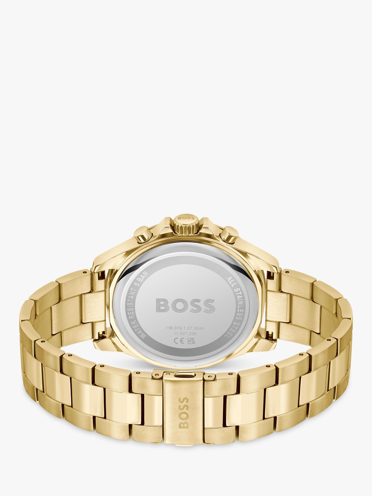 Buy BOSS Men's Troper Chronograph Bracelet Strap Watch, Gold/ Olive Green 1514059 Online at johnlewis.com
