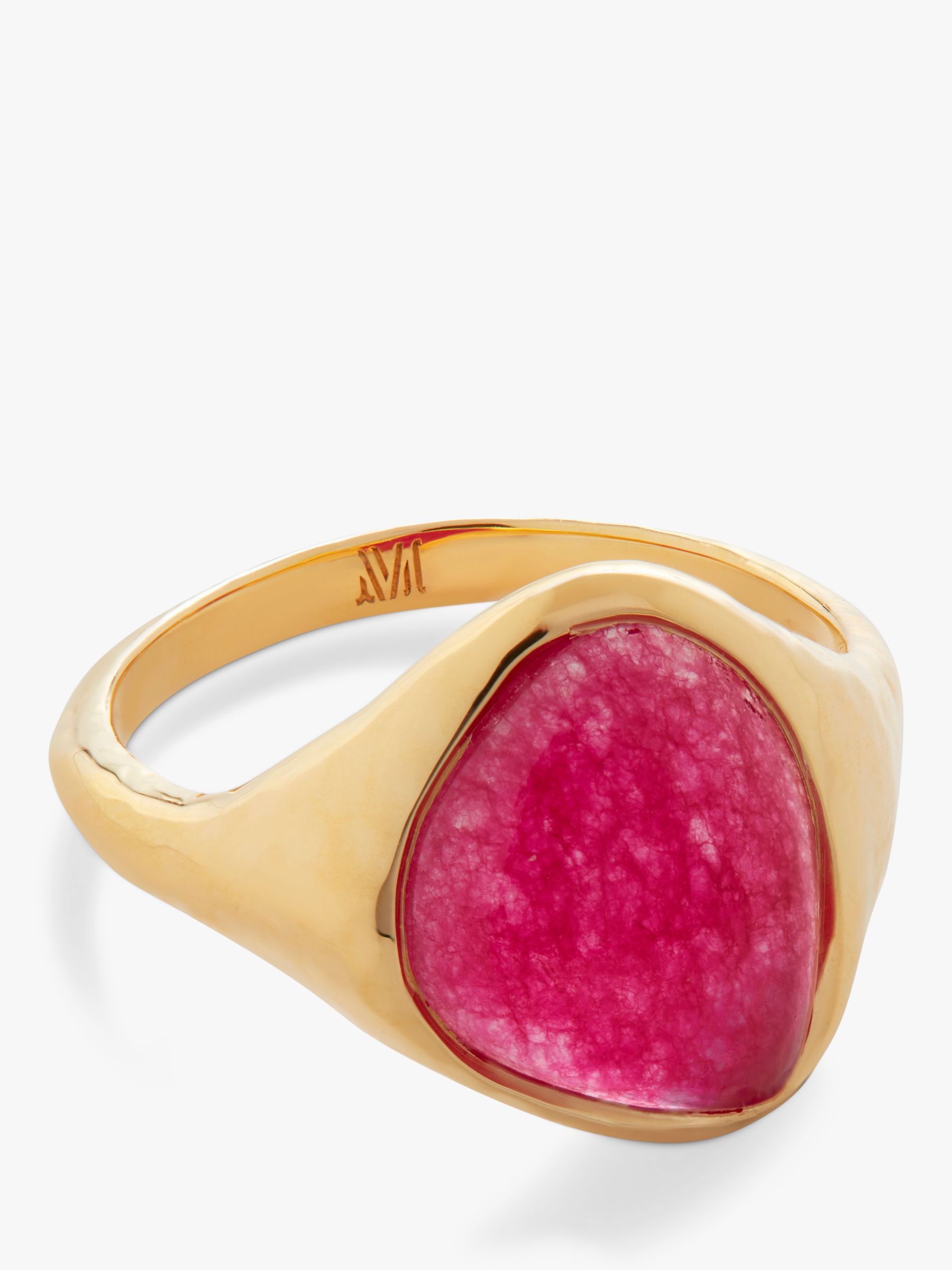 Monica Vinader Rio Pink Quartz Ring, Gold, I