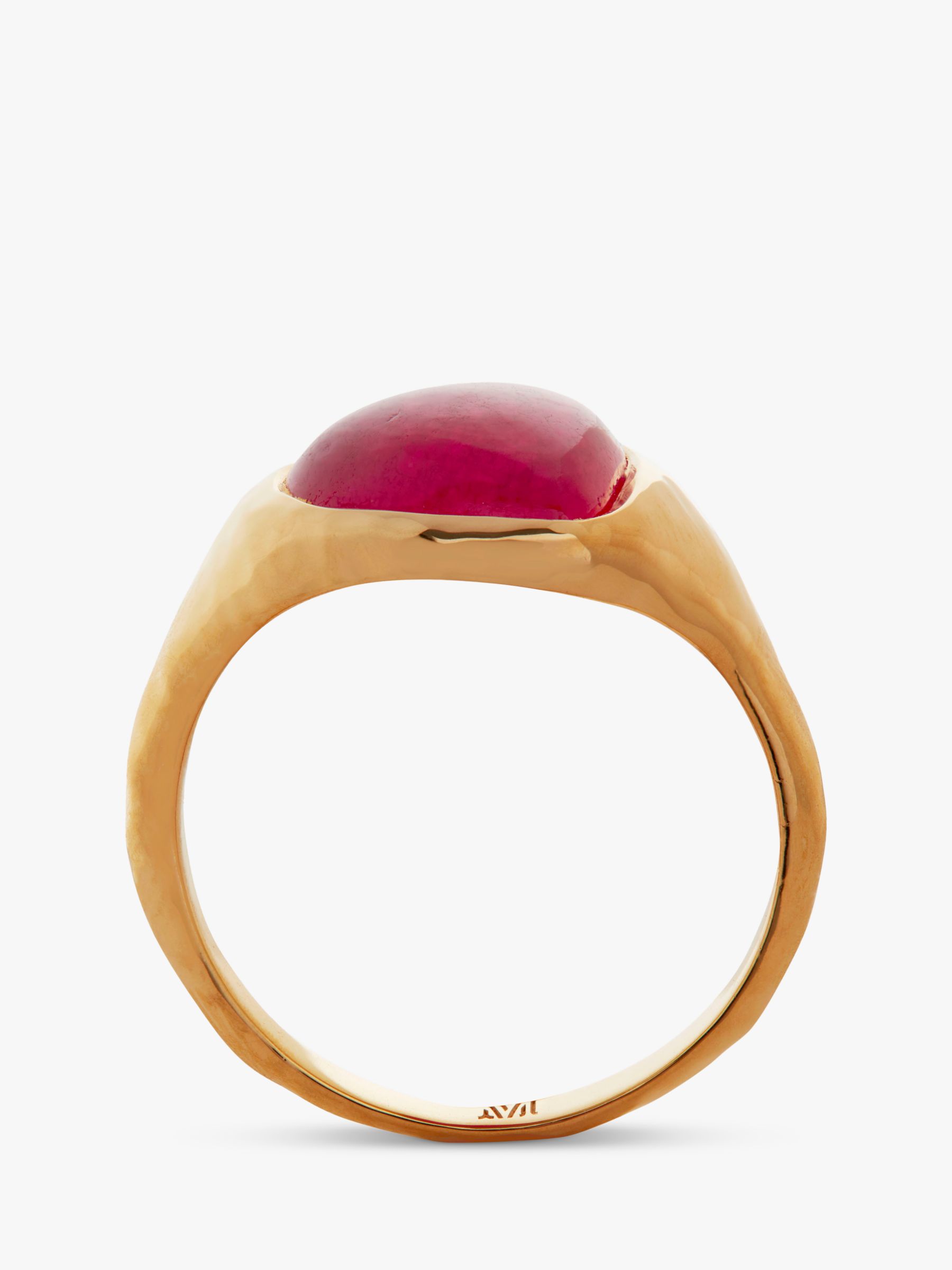 Monica Vinader Rio Pink Quartz Ring, Gold, I