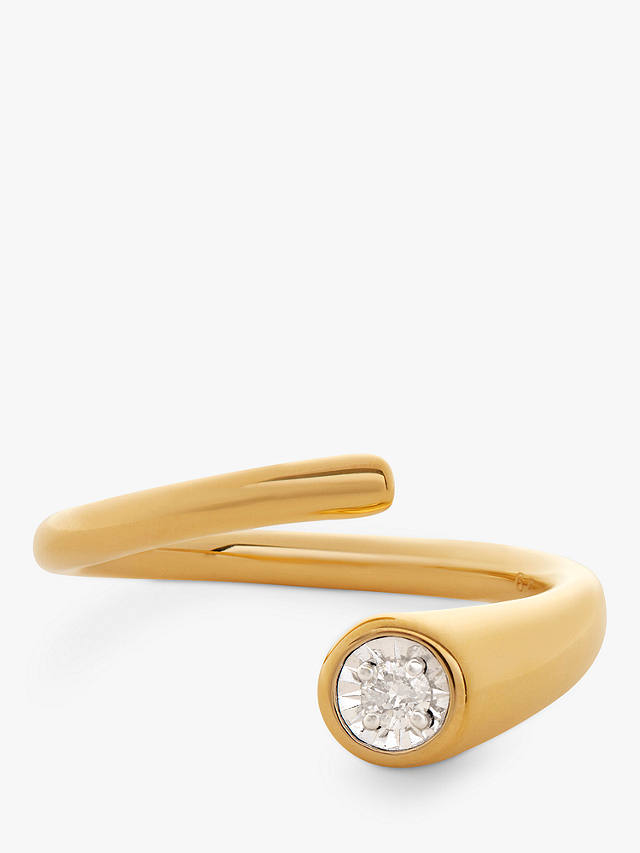 Monica Vinader Solitaire Diamond Wrap Ring, Gold