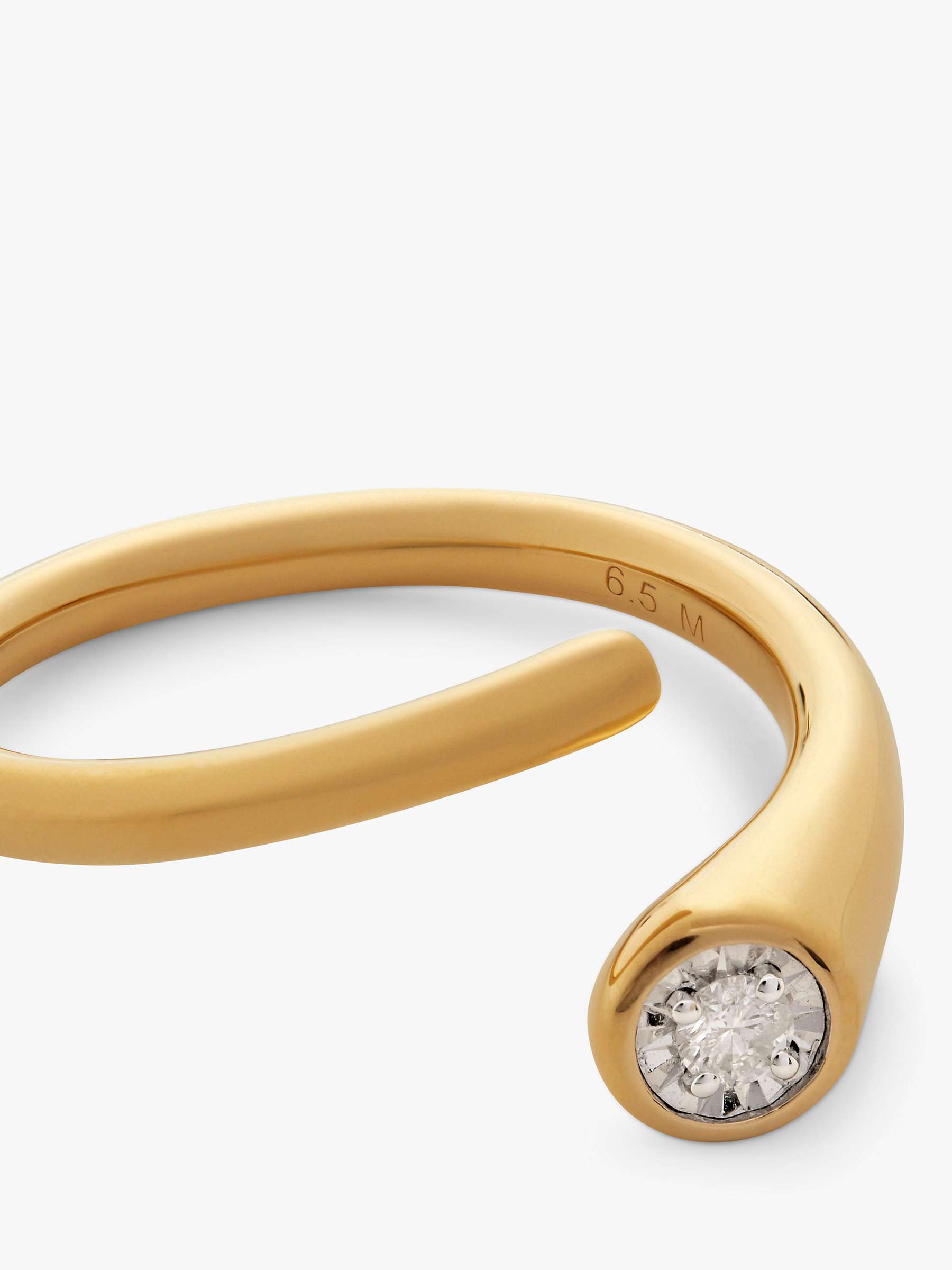 Buy Monica Vinader Solitaire Diamond Wrap Ring, Gold Online at johnlewis.com
