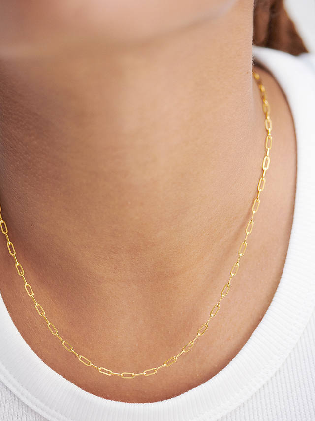 Monica Vinader Paperclip Chain Necklace, Gold