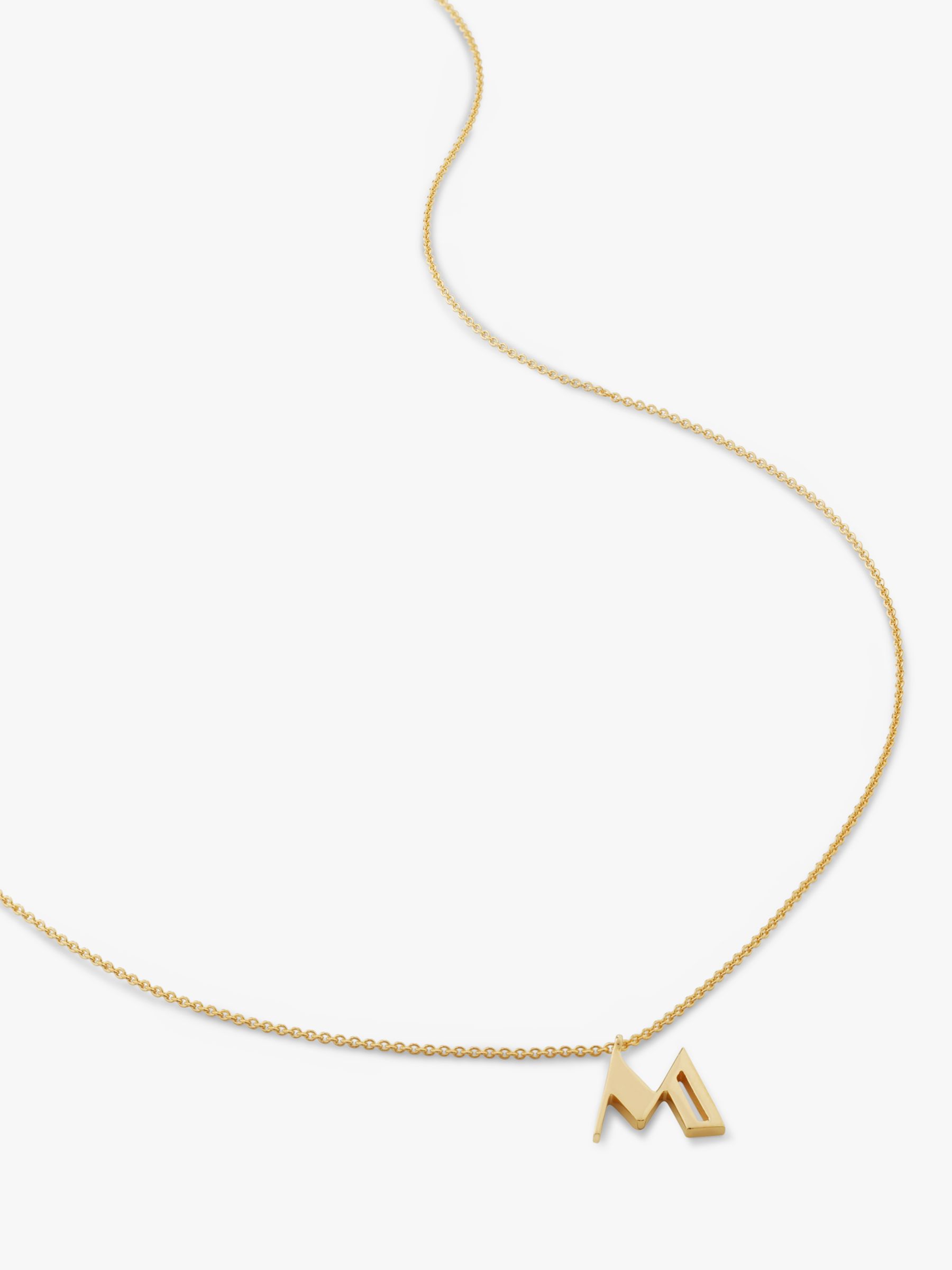 Monica Vinader Alphabet Pendant Necklace, Gold, M at John Lewis & Partners