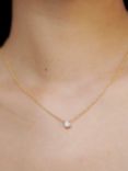 Monica Vinader Solitaire Diamond Chain Pendant Necklace, Gold