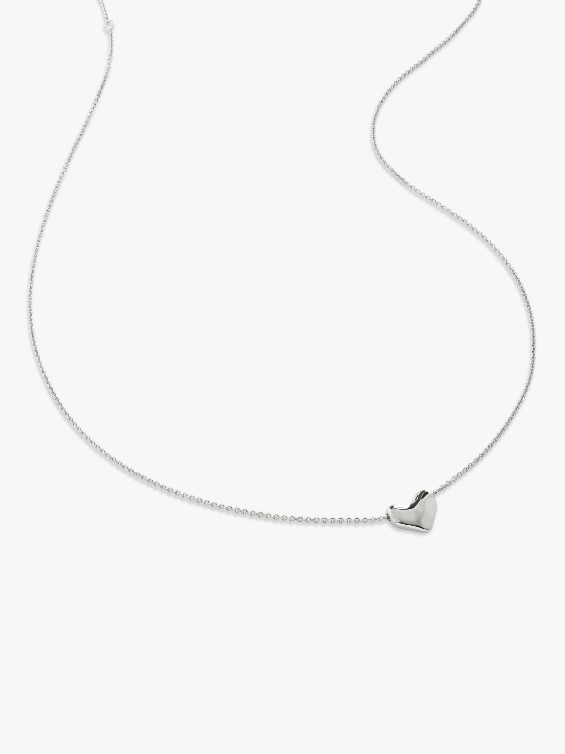 Monica Vinader Mini Heart Pendant Necklace, Silver at John Lewis & Partners