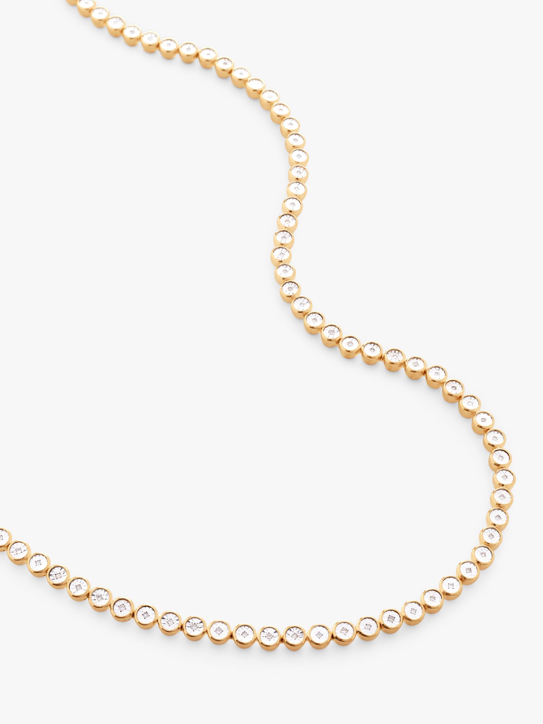 Buy Monica Vinader 18ct Gold Vermeil Diamond Tennis Necklace, Gold Online at johnlewis.com