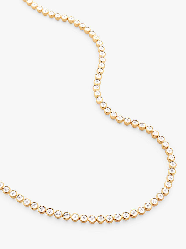 Monica Vinader 18ct Gold Vermeil Diamond Tennis Necklace, Gold