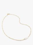 Monica Vinader Biwa Pearl Chain Necklace, Gold