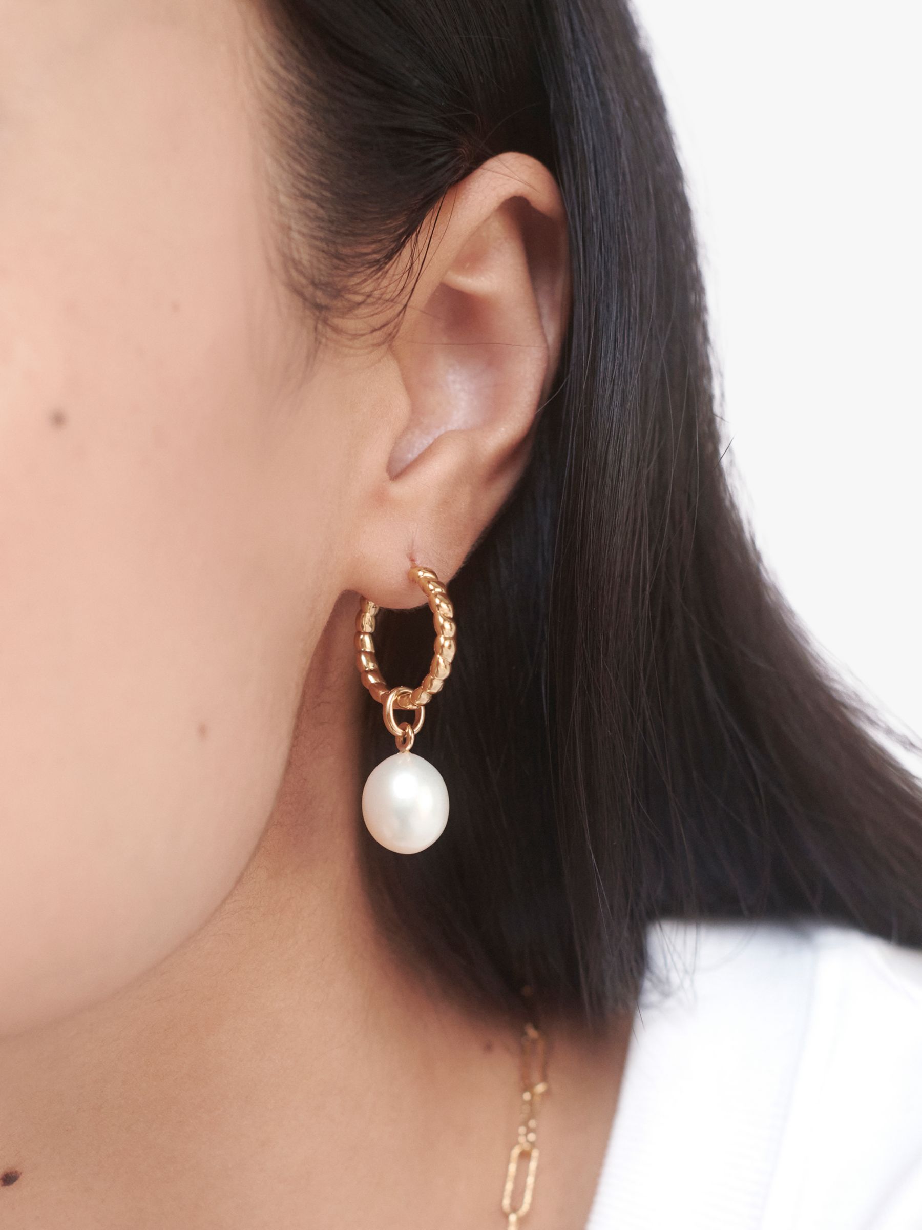 Monica Vinader Nura Teardrop Small Hoop Earrings, Gold at John Lewis &  Partners