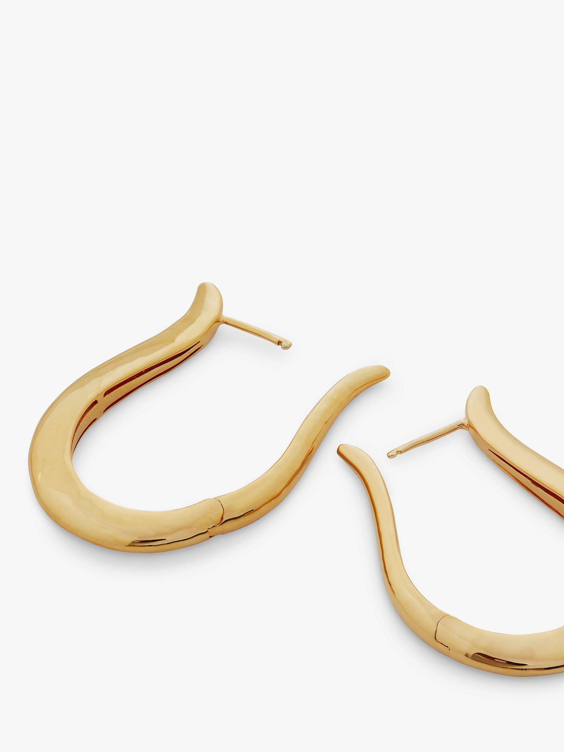 Monica Vinader Deia Lyre Large Hoop Earrings, Gold at John Lewis & Partners