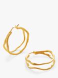 Monica Vinader x Mother of Pearl Gold Plated Root Hoop Earrings, Gold
