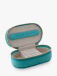 Monica Vinader Mini Oval Leather Jewellery Box, Turquoise