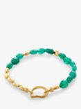 Monica Vinader Rio Beaded Mix Bracelet, Gold/Aquamarine