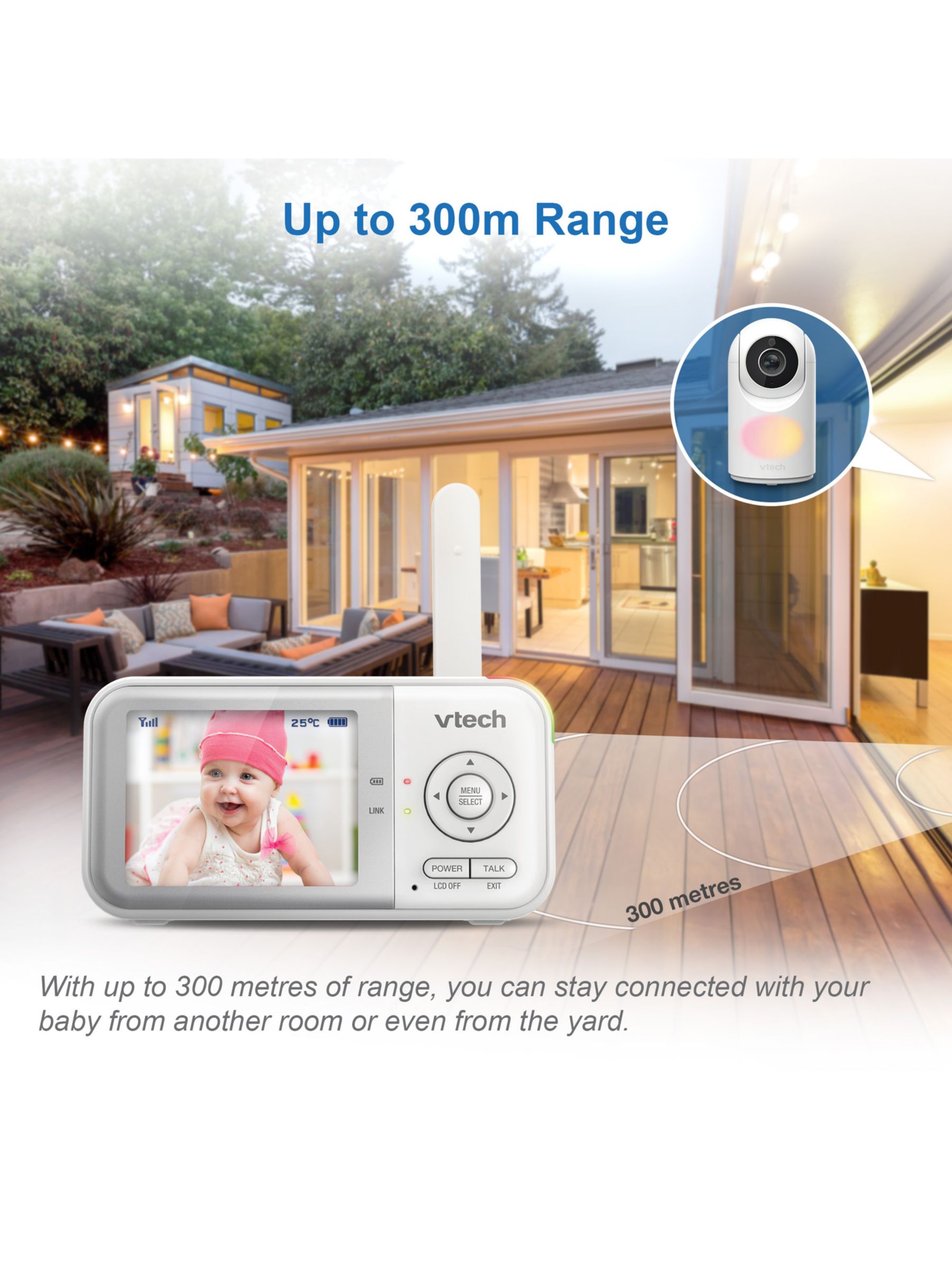 VTech VM3263 2.8inch Digital Video Baby Monitor with Adjustable Camera &  Night Light