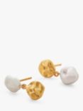 Monica Vinader x Mother of Pearl Keshi Pearl Stud Earrings, Gold