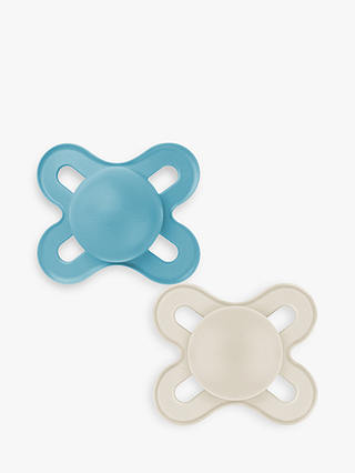 MAM Silicone Baby Pure Start Soother Boy, 0-2 Months, Pack of 2