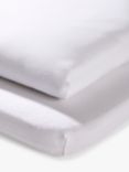 John Lewis Seconds GOTS Organic Cotton Crib Fitted Sheet, Pack of 2, White