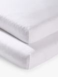 John Lewis Seconds GOTS Organic Cotton Fitted Cotbed Sheet, 70 x 140cm, Pack of 2, White