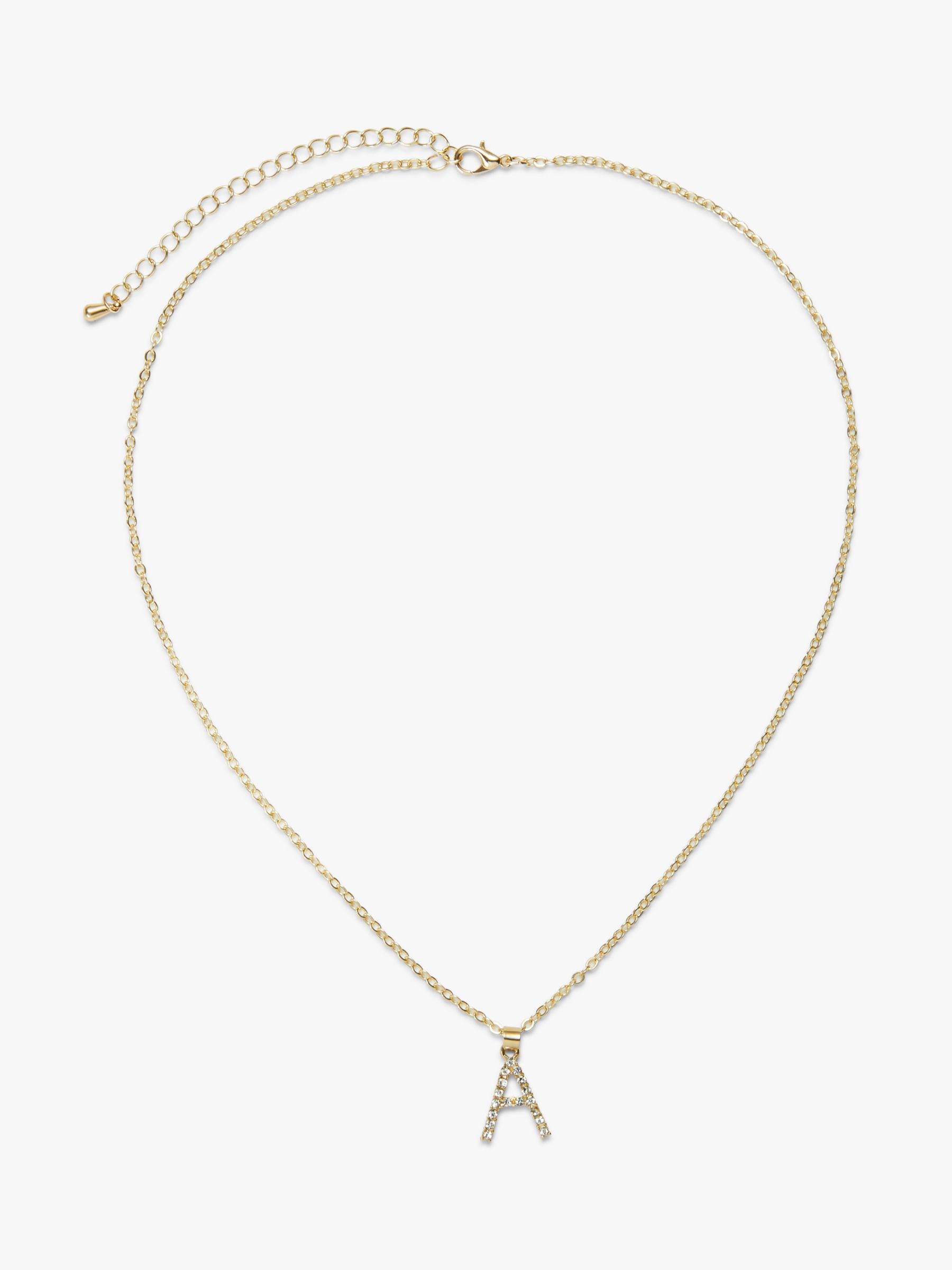 John Lewis Alphabet Crystal Pendant Necklace, A at John Lewis & Partners
