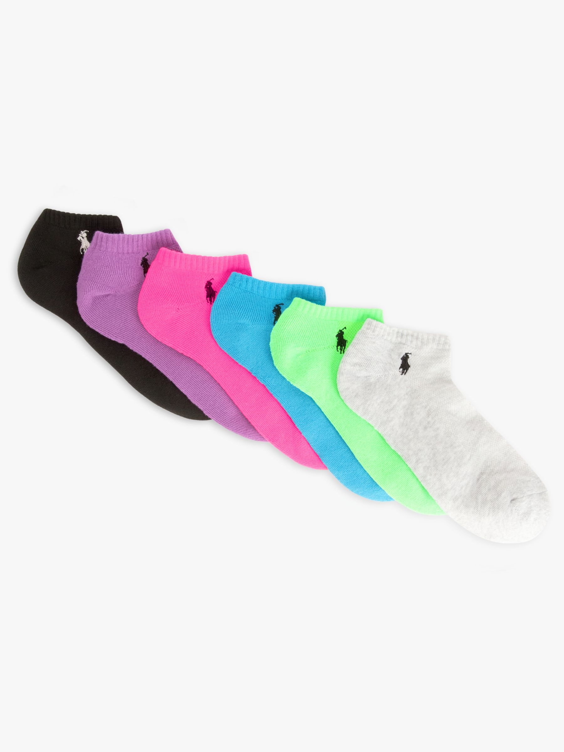 Ralph Lauren Cushion Trainers Socks, Pack of 6, Multi