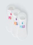 Polo Ralph Lauren High Cut Mesh Liner Socks, Pack of 3, White/Multi