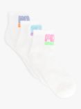 Ralph Lauren Polo Outline Logo Ankle Socks, Pack of 3, White/Multi