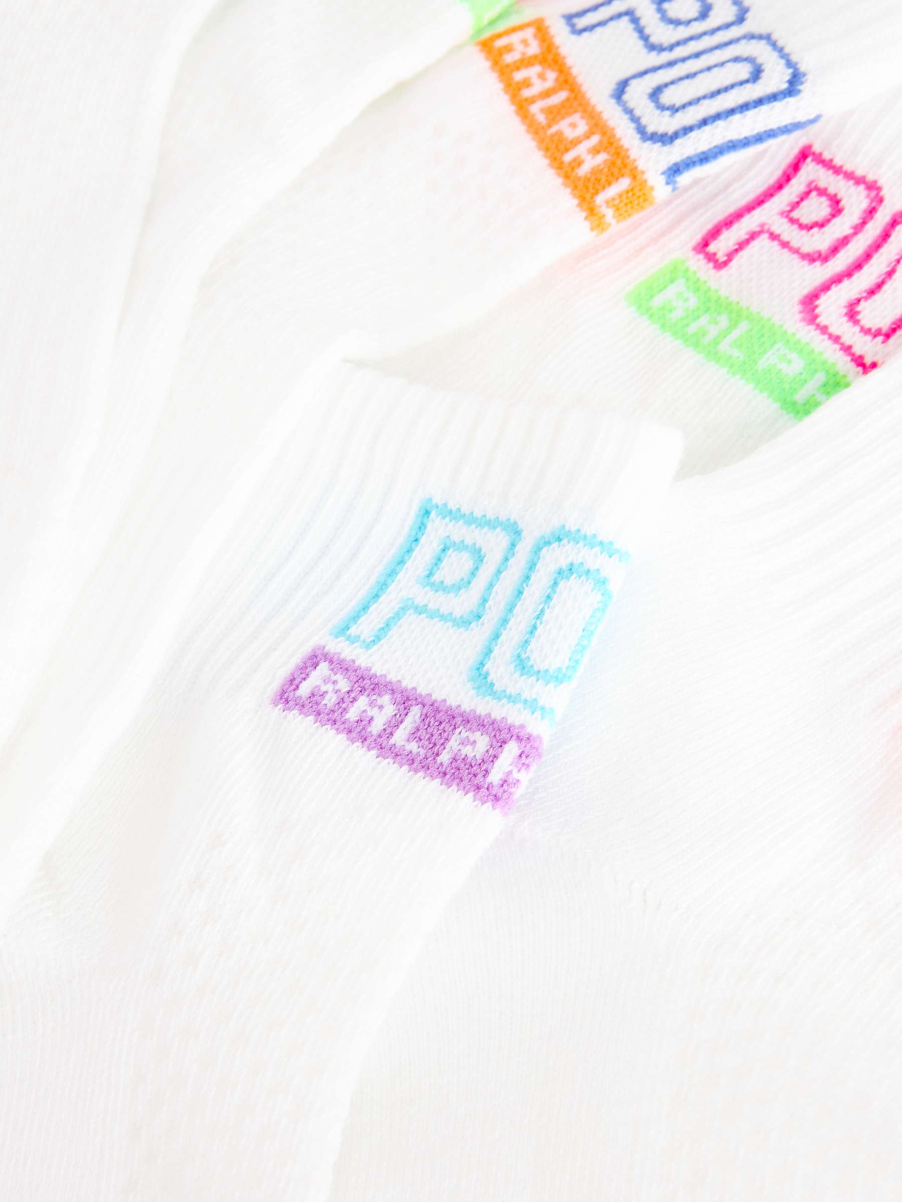 Buy Ralph Lauren Polo Outline Logo Ankle Socks, Pack of 3, White/Multi Online at johnlewis.com
