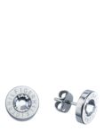 Tommy Hilfiger Crystal Logo Stud Earrings, Silver