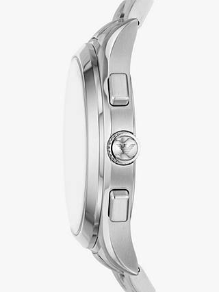 Emporio Armani Men's Chronograph Textured Dial Bracelet Strap Watch, Silver/Green
