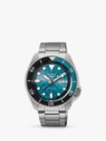 Seiko SRPJ45K1 Men's 5 Sports SKX Day Date Automatic Bracelet Strap Watch, Silver/Blue