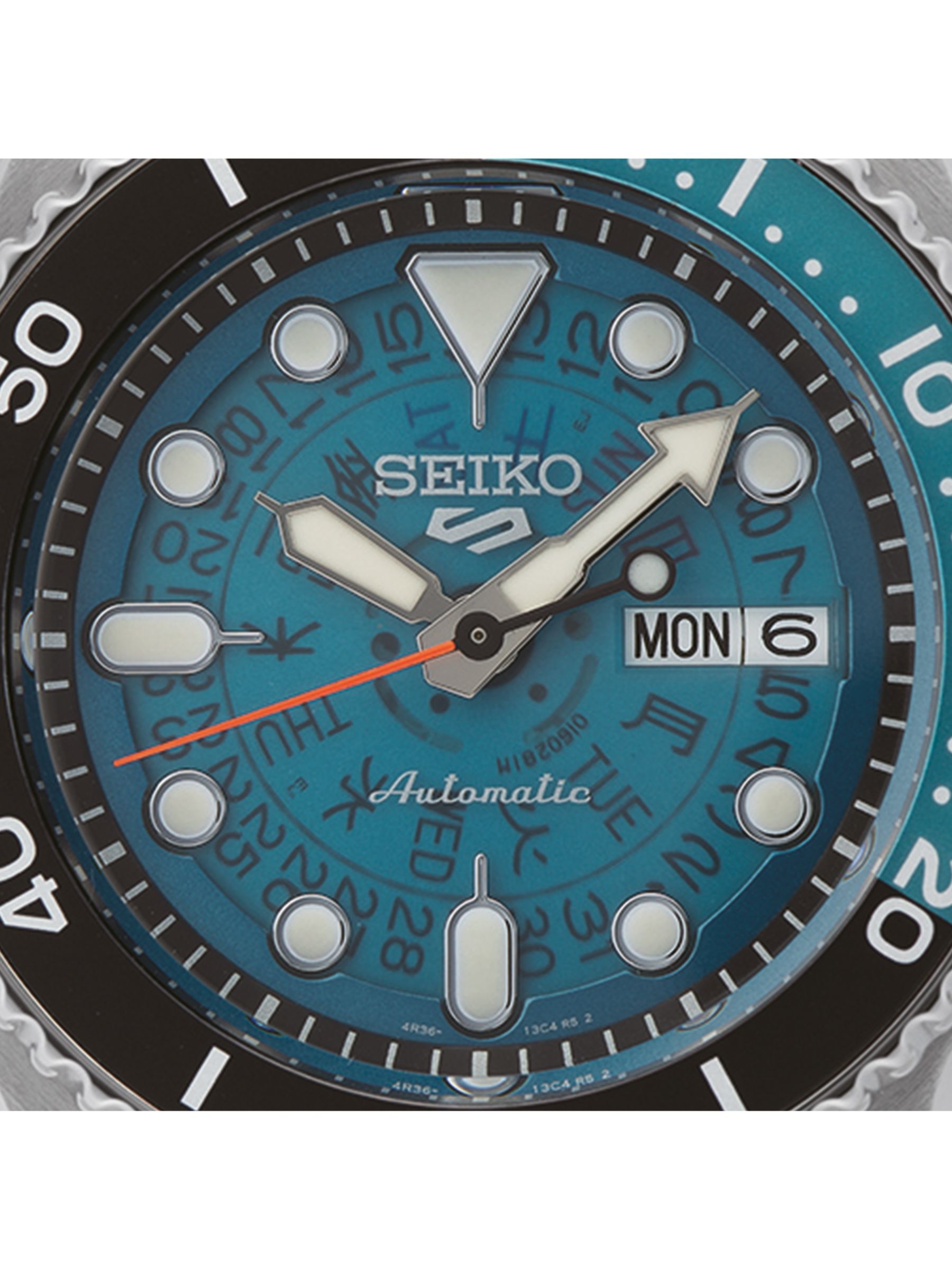 Buy Seiko SRPJ45K1 Men's 5 Sports SKX Day Date Automatic Bracelet Strap Watch, Silver/Blue Online at johnlewis.com