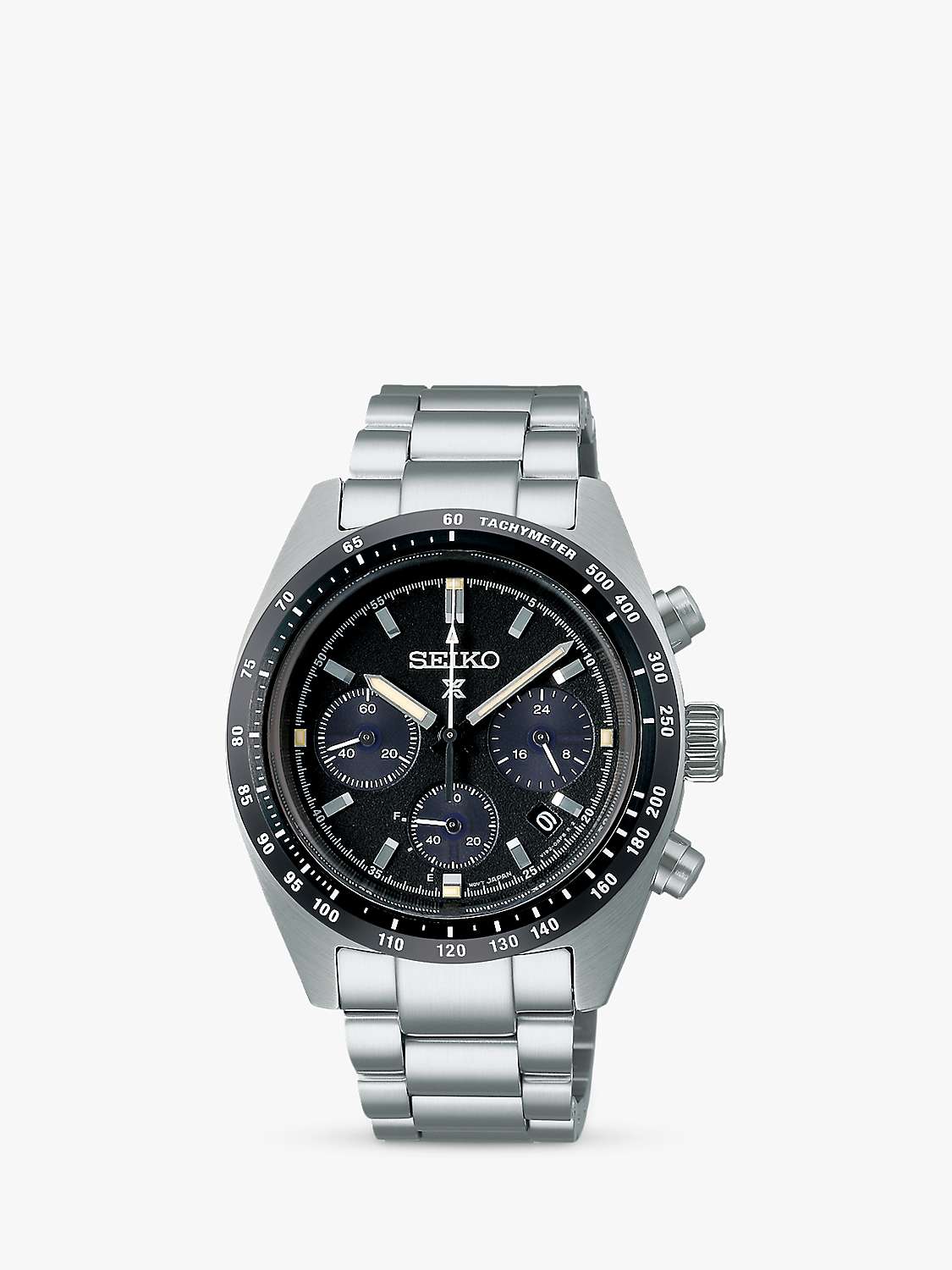 Buy Seiko SSC819P1 Men's Prospex Speedtimer 1969 Re-Creation Chronograph Solar Bracelet Strap Watch, Silver/Black Online at johnlewis.com