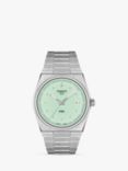 Tissot T1374101109101 Unisex PRX 40 205 Date Bracelet Strap Watch, Silver/Green