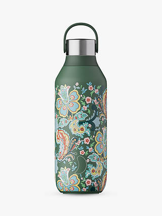 Chilly's Liberty Paisley Series 2 Insulated Leak-Proof Drinks Bottle, 500ml, Pine Green