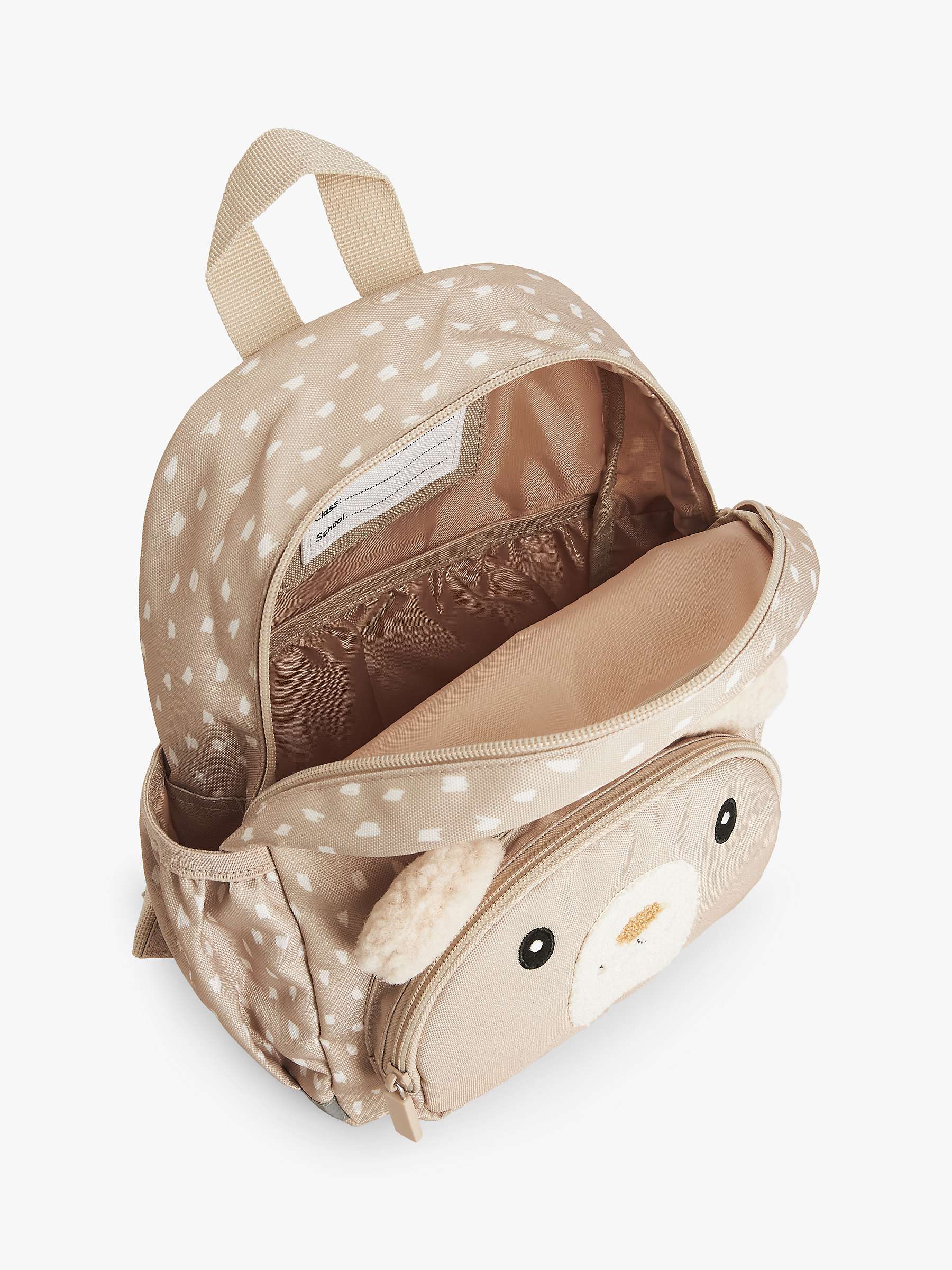 Buy John Lewis Kids' Bear Face Backpack, Brown Online at johnlewis.com