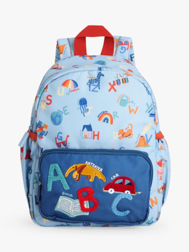 John Lewis Kids ABC Backpack Blue Multi