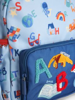 John Lewis Kids' ABC Backpack, Blue/Multi