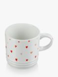 Le Creuset Stoneware Mini Hearts Mug, 350ml, White/Pink