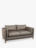 John Lewis Trim Medium 2 Seater Leather Sofa, Dark Leg, Nature Putty