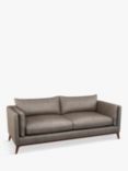 John Lewis Trim Grand 4 Seater Leather Sofa, Dark Leg, Nature Putty