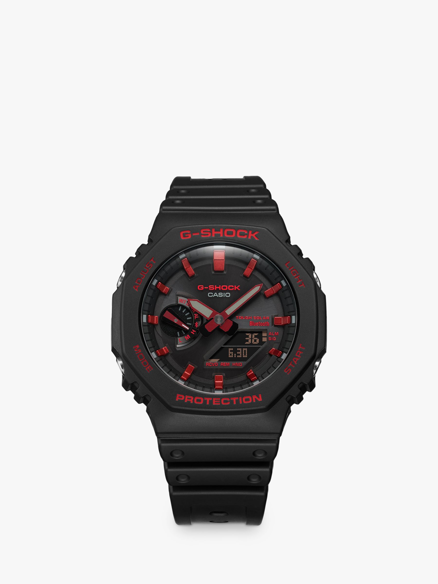 Casio Men's G-Shock Date Solar Resin Strap Watch, Black GA-B2100BNR-1AER