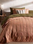 John Lewis Linen Blend Quilted Bedspread, Tawny Birch