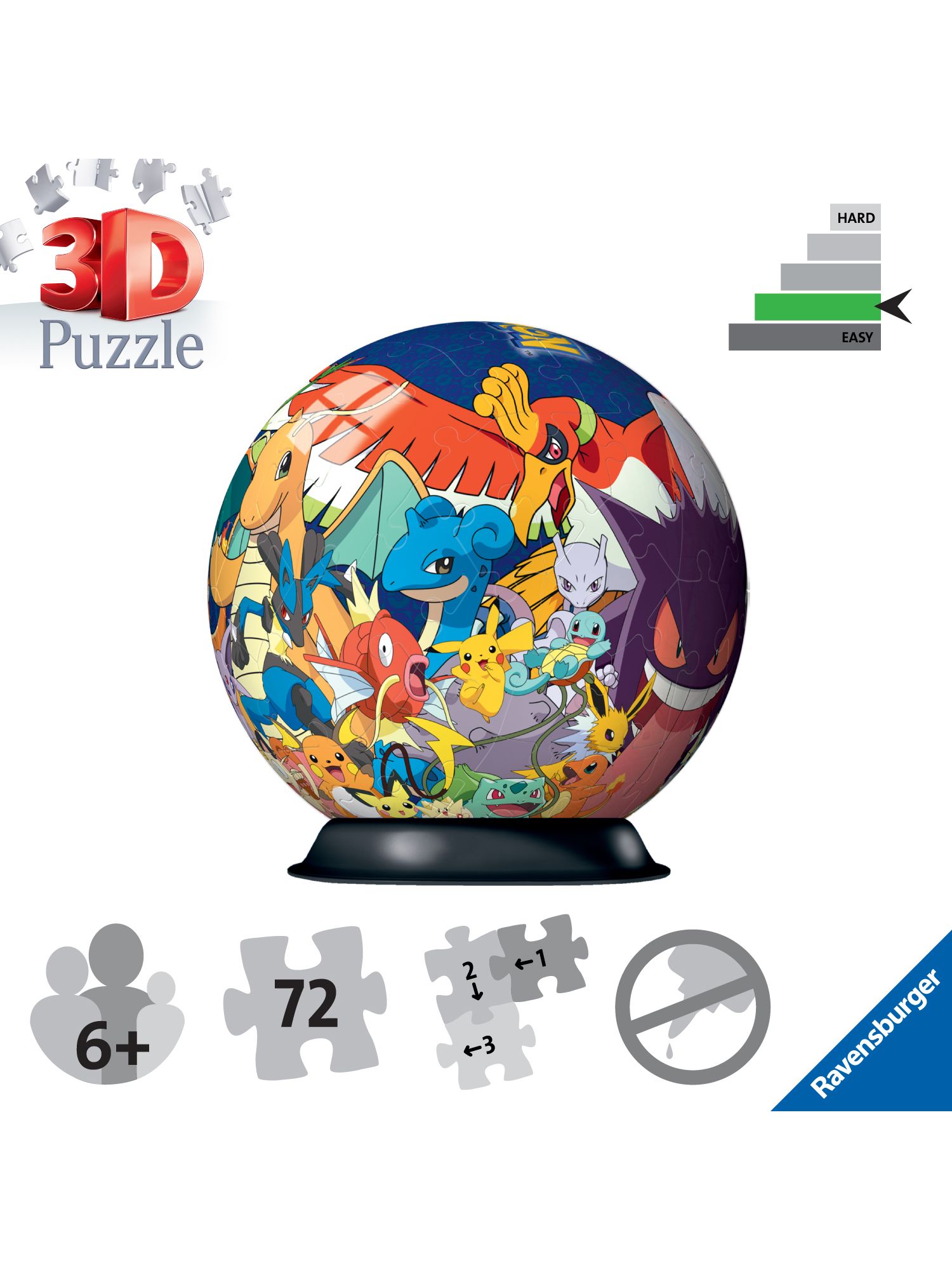 Puzzle 3d pokémon Couleur Unique Ravensburger 