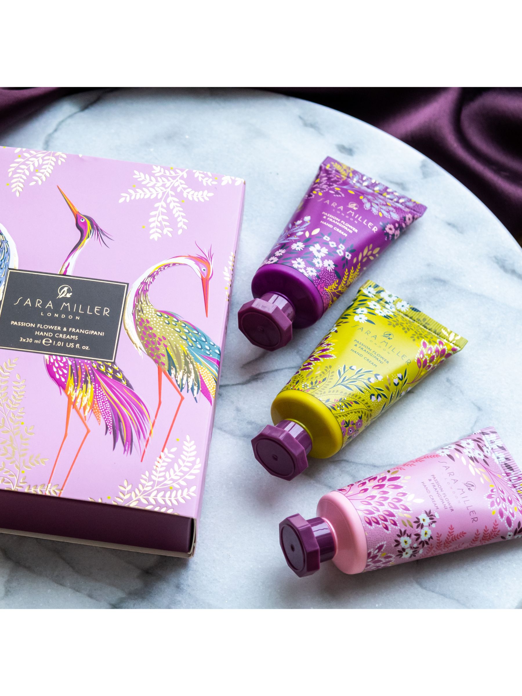Sara Miller Passion Flower & Frangipani Hand Cream Gift Set 4