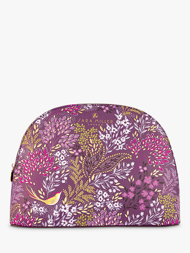 Sara Miller Bird & Florals Cosmetic Bag, Purple 1